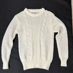 Vintage Glamour Knit Cozy Cream Cable Knit Sweater
